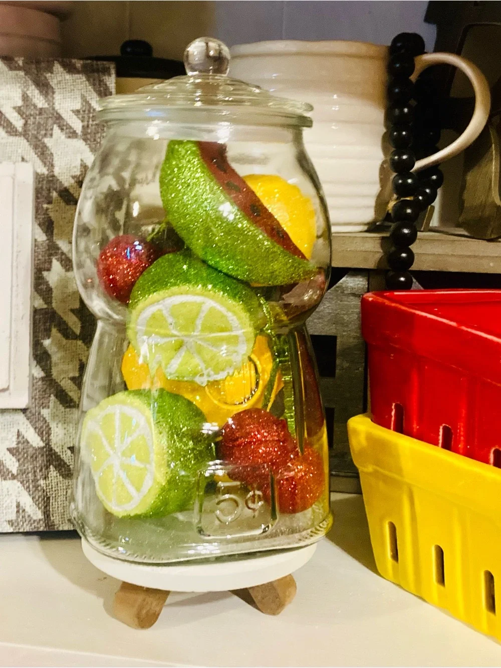 Target Gumball Machine - Clear 8” Gumball already filled w/ colorful fruit decor
